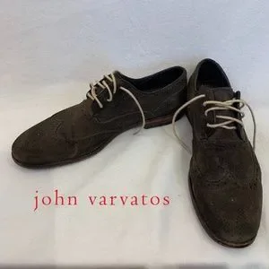 John Varvatos Black Leather Ghosted wing-tips 8.5 John Varvatos 8.5 M Mans Plain LUXE Wing Tip Black Shoes  main image 4